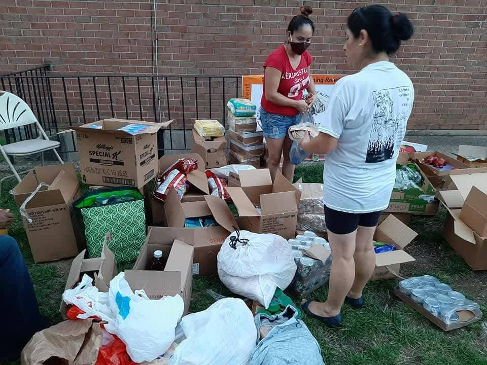 Happy children with kits